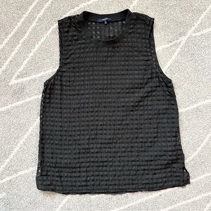 Madewell Black Gingham Sheer Sleeveless Top